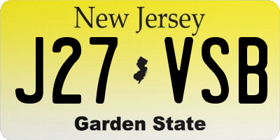 NJ license plate J27VSB
