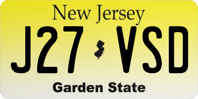 NJ license plate J27VSD