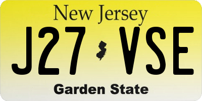 NJ license plate J27VSE