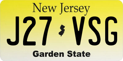 NJ license plate J27VSG