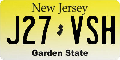 NJ license plate J27VSH