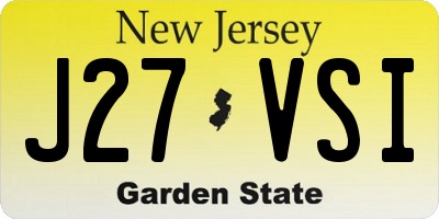 NJ license plate J27VSI