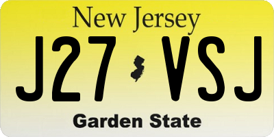 NJ license plate J27VSJ