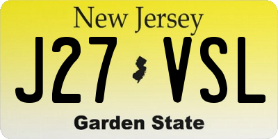 NJ license plate J27VSL