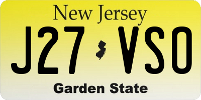 NJ license plate J27VSO