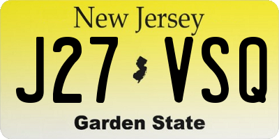 NJ license plate J27VSQ