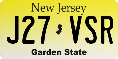 NJ license plate J27VSR