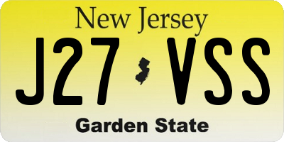 NJ license plate J27VSS