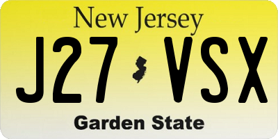 NJ license plate J27VSX