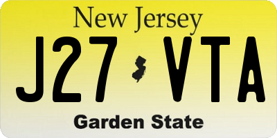 NJ license plate J27VTA