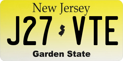 NJ license plate J27VTE
