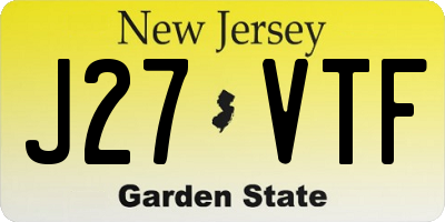 NJ license plate J27VTF
