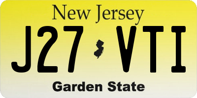 NJ license plate J27VTI