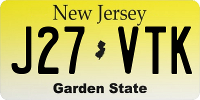 NJ license plate J27VTK