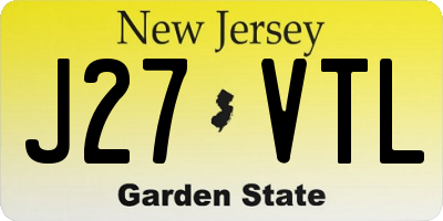 NJ license plate J27VTL