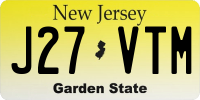 NJ license plate J27VTM