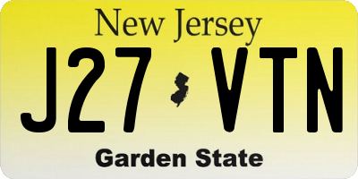 NJ license plate J27VTN
