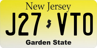 NJ license plate J27VTO