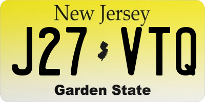 NJ license plate J27VTQ