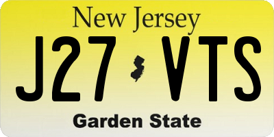 NJ license plate J27VTS