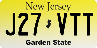 NJ license plate J27VTT