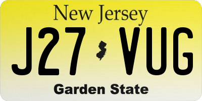 NJ license plate J27VUG