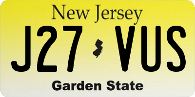 NJ license plate J27VUS