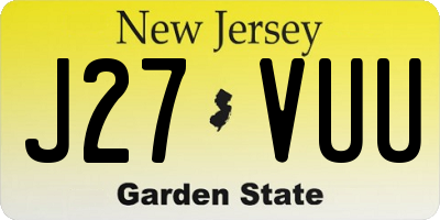 NJ license plate J27VUU