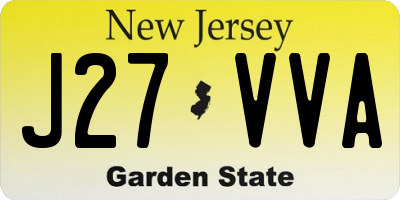 NJ license plate J27VVA