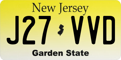 NJ license plate J27VVD
