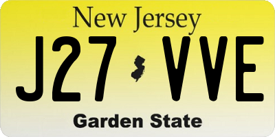 NJ license plate J27VVE