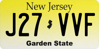 NJ license plate J27VVF