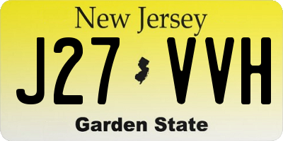 NJ license plate J27VVH