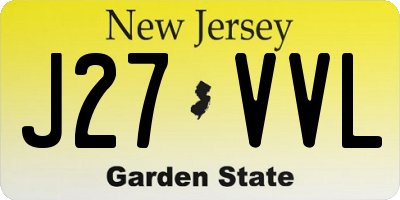 NJ license plate J27VVL
