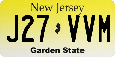 NJ license plate J27VVM