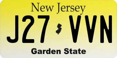 NJ license plate J27VVN