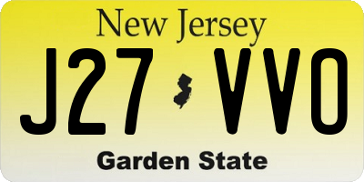 NJ license plate J27VVO