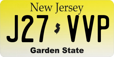 NJ license plate J27VVP
