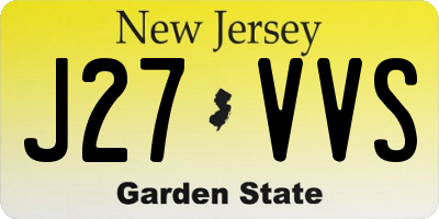 NJ license plate J27VVS