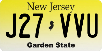 NJ license plate J27VVU