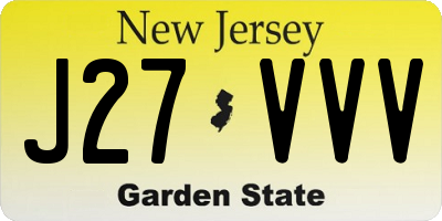 NJ license plate J27VVV