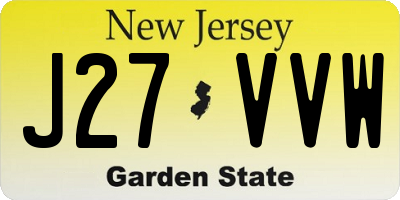 NJ license plate J27VVW