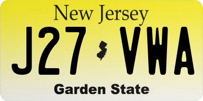 NJ license plate J27VWA