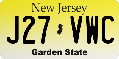 NJ license plate J27VWC