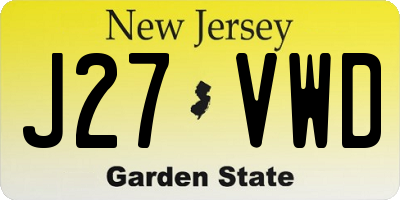 NJ license plate J27VWD