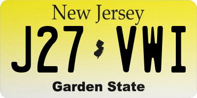NJ license plate J27VWI