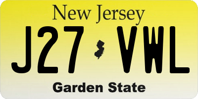 NJ license plate J27VWL