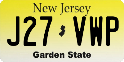 NJ license plate J27VWP