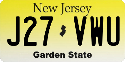 NJ license plate J27VWU