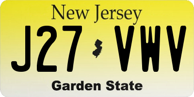 NJ license plate J27VWV